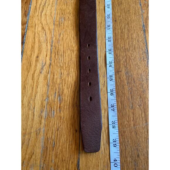 FOSSIL Brown Leather Belt w/Distressed Buckle Womens sz L - Picture 7 of 8